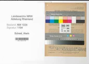 Entnazifizierung Alwin Scheel , geb. 16.10.1879 (Leutnant)