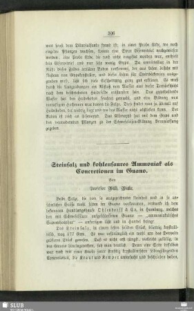 Steinsalz und kohlensaures Ammoniak als Concretionen in Guano