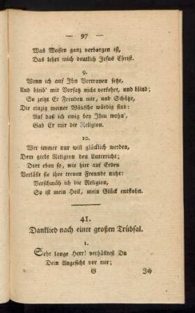 41. Danklied nach einer großen Trübsal - 50. Abendlied