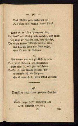 41. Danklied nach einer großen Trübsal - 50. Abendlied