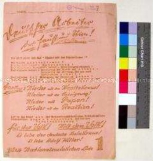 Hektografierter Wahlaufruf der NSDAP zur Reichstagswahl im November 1932