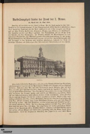 Ausbildungszeit hinter der Front der 2. Armee, 29. April bis 14. Mai 1918