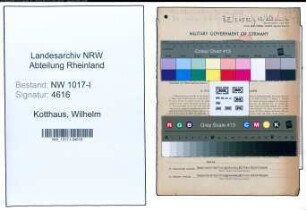 Entnazifizierung Wilhelm Kotthaus , geb. 31.10.1908 (Landwirt)
