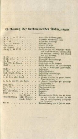 Erklärung der vorkommenden Abkürzungen