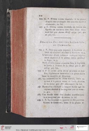Desseins des maitres hollandois et flamands (Nr. 184 - 227)