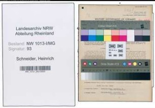 Entnazifizierung Heinrich Schneider , geb. 17.05.1902 (Kraftfahrer)