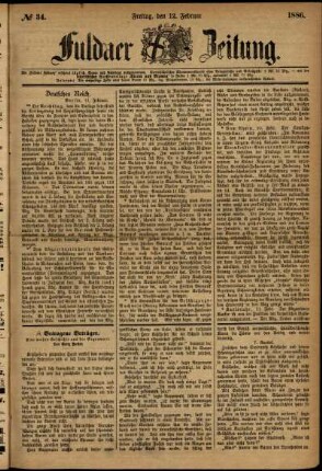 Ausgabe vom Freitag, den 12. Februar 1886.