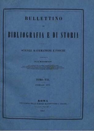 Tomo VIII. Febbraio 1875.