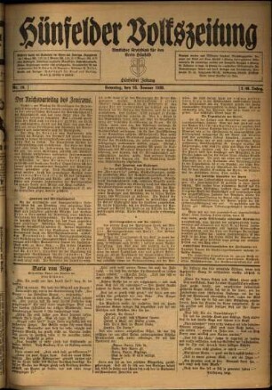 Ausgabe vom Samstag, den 24. Januar 1920.