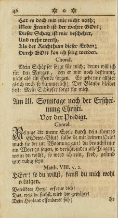 Am III. Sonntage nach der Erscheinung Christi