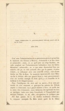 V. Depuis l'administration du gouverneur-général Valckenier jusqu'à celle de van der Parra