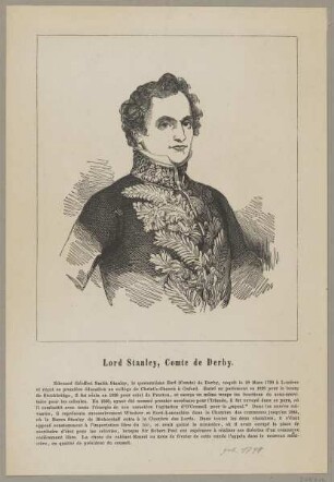Bildnis des Edouard Géoffroi Smith Stanley de Derby
