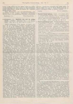 284-289 [Rezension] Clementis Romani epistulae. Edidit, commentario critico et adnotationibus instruxit, Mosis assumptionis quae supersunt collecta et illustrata addidit, omnia emendata iterum edidit Adolphus Hilgenfeld