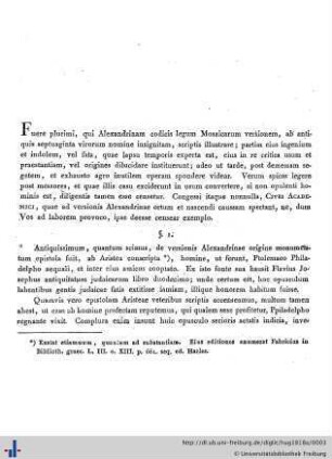 De Pentateuchi versione Alexandrina commentatio.