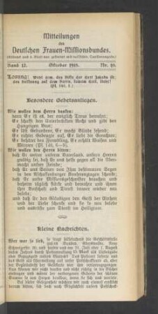 Nr. 10. Oktober 1918