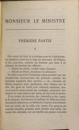 Monsieur le Ministre : Roman parisien par Jules Claretie
