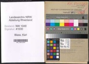 Entnazifizierung Karl Blass , geb. 29.09.1892 (Betriebsleiter)