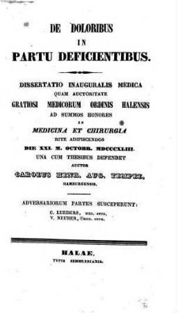 De doloribus in partu deficientibus