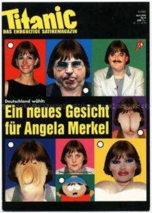 Satirische Postkarte zu Angela Merkel
