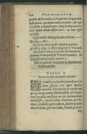 Caput V. Trium locorum Symmachi correctio