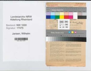 Entnazifizierung Wilhelm Jansen, geb. 13.02.1904 (Angest.)