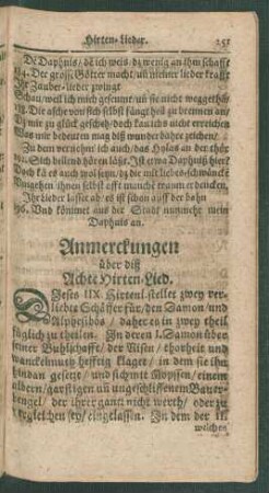 Anmerckungen über diß Achte Hirten-Lied.
