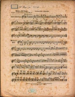 Minos-Klänge : Walzer für 3 Violinen u. Bass ; 145. tes Werk