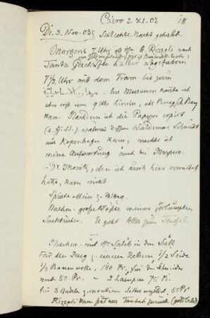 18r-24r 3.11.1903 Cairo, Museum, Zeichnungen
