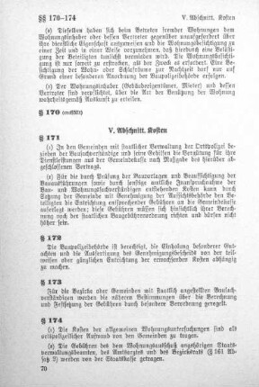 V. Abschnitt. Kosten (§ 171 - § 175)
