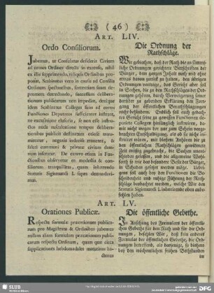 Art. LIV. Ordo Consiliorum