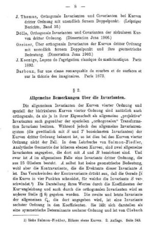 § 2. Allgemeine Bemerkungen über die Invarianten
