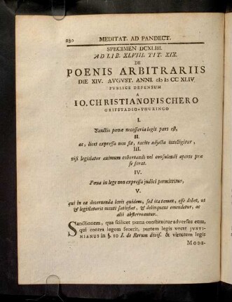 280-288, Spec. 643. De Poenis arbitrariis