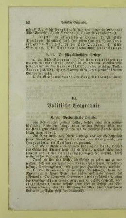 III. Politische Geographie