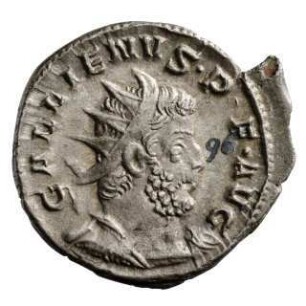 Münze, Antoninian, 258 - 259 n. Chr.