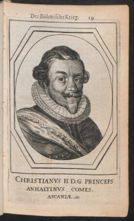Christianus II. D. G. Princeps Anhaltinus. Comes. Ascaniae. etc.