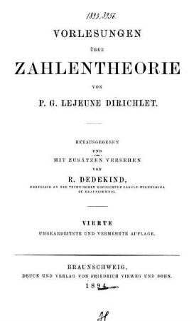 Vorlesungen über Zahlentheorie