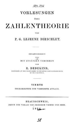 Vorlesungen über Zahlentheorie