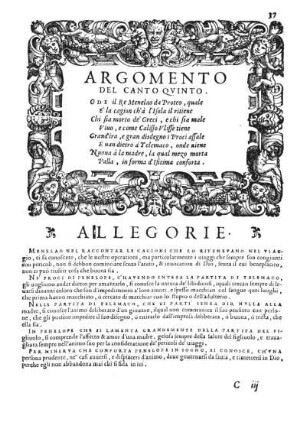Argomento Del Canto Qvinto.