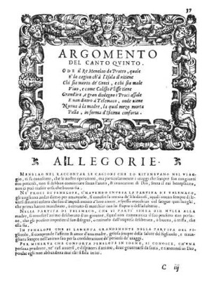 Argomento Del Canto Qvinto.