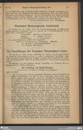 Die Ausstellungen des Deutschen Photographen-Vereins