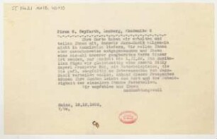 Brief an G. Seyfarth & D. Czajkowski (Lemberg) : 19.12.1932