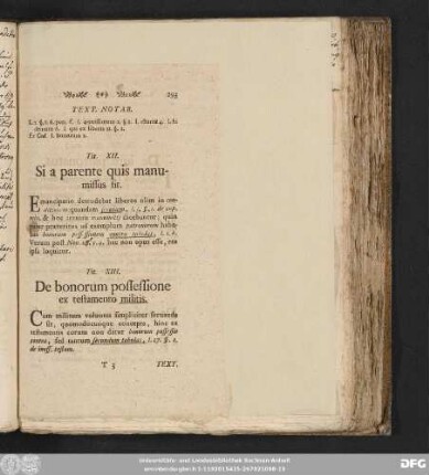Tit. XIII. De bonorum possessine ex testamento militis.