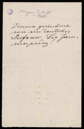 Anonyme Zuschrift aus Halle