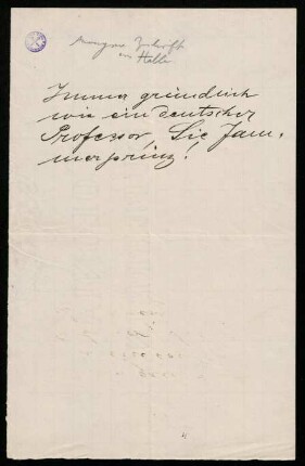 Anonyme Zuschrift aus Halle