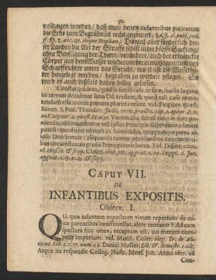 Caput VII. De Infantibus Expositis.