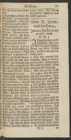 Vom H. Abendmahl des Herrn.