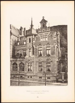 Wohnhaus Leopoldstraße, Heidelberg: Ansicht (aus: Moderne Neubauten, 1.Jg., 1894, hrsg. W. Kick)
