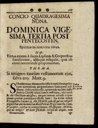 Concio Quadragesima Nona. Dominica Vigesima Tertia Post Pentecosten.