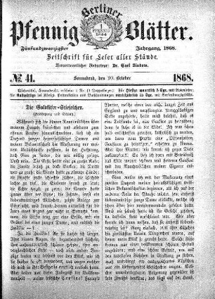 No. 41, Sonnabend, den 10. October