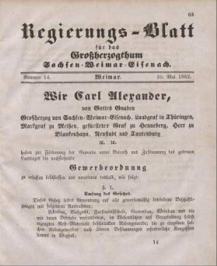 Nr. 14 : 10. Mai 1862
